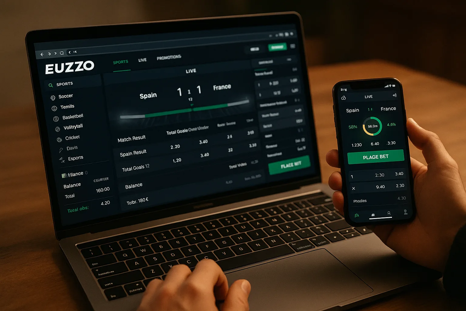 Aposte em apostas esportivas no cassino online EUZZO