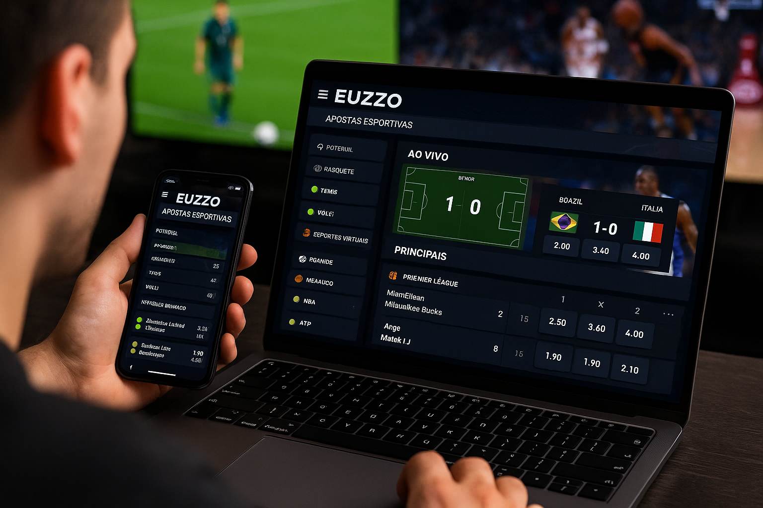 Apostas esportivas no cassino online EUZZO