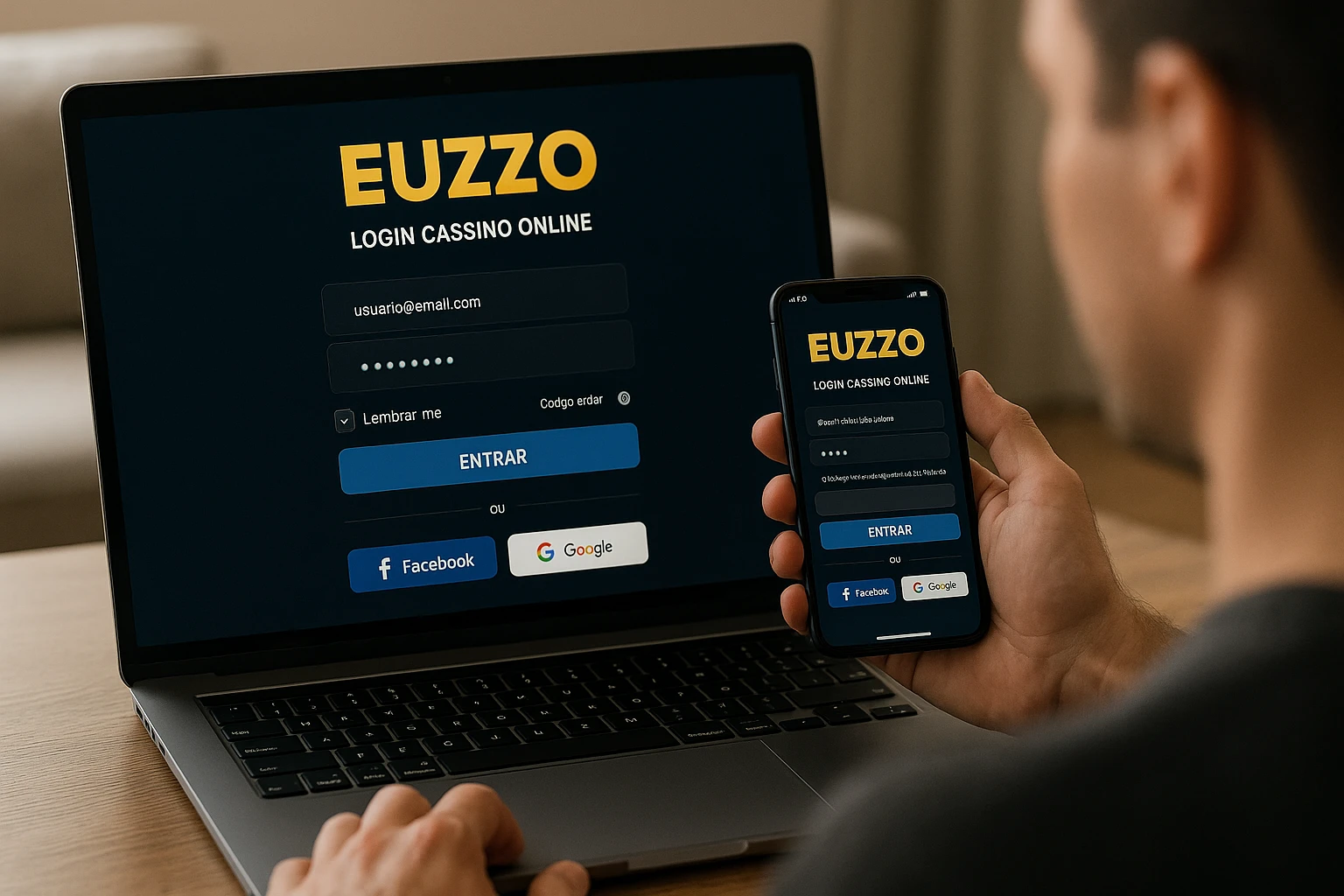 Criar uma nova Conta no plataforma EUZZO